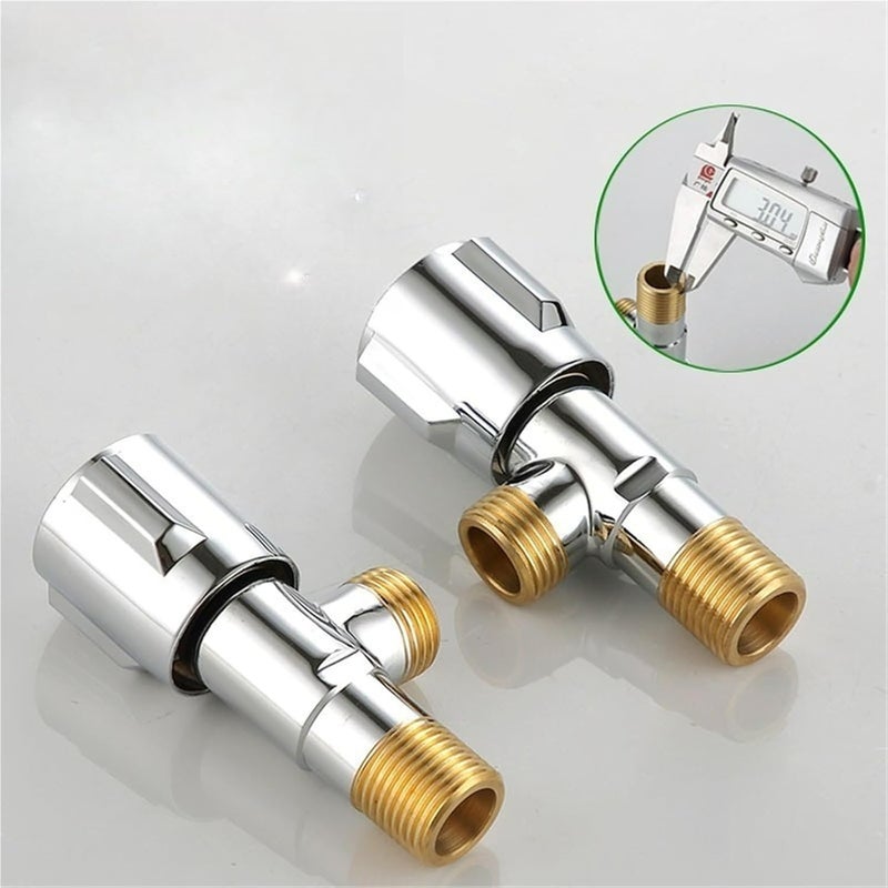 Quick Open Faucet Valve for Bathroom Kitchen Toilet Sink 1/2 Copper Angle Stop Hot and Cold Water(Blue) - Image 2