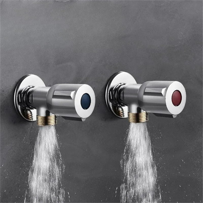 Quick Open Faucet Valve for Bathroom Kitchen Toilet Sink 1/2 Copper Angle Stop Hot and Cold Water(Blue) - Image 3