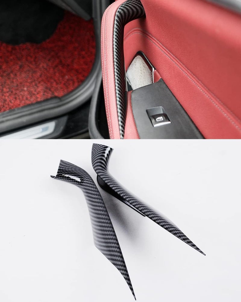 Door Handle Covers for BMW G30 G31, Interior Door Pull Handle Covers Replacement for BMW 5 Series 2017-2022 (Carbon Fiber) - Image 1