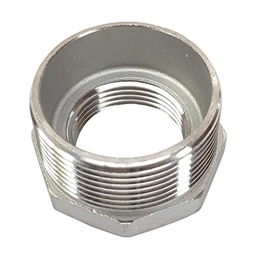 LOZOME 1-1/2" Male x 1" Female Thread Reducer Bushing Pipe Fitting, Adapter, Stainless Steel SS 304 NPT Reducer Bushing Pipe Hose Fitting - Image 2