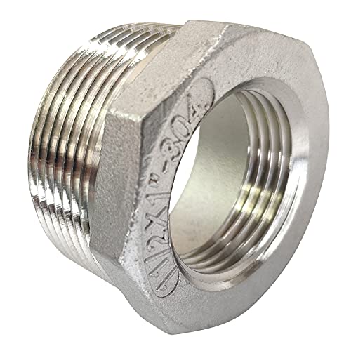 LOZOME 1-1/2" Male x 1" Female Thread Reducer Bushing Pipe Fitting, Adapter, Stainless Steel SS 304 NPT Reducer Bushing Pipe Hose Fitting - Image 5