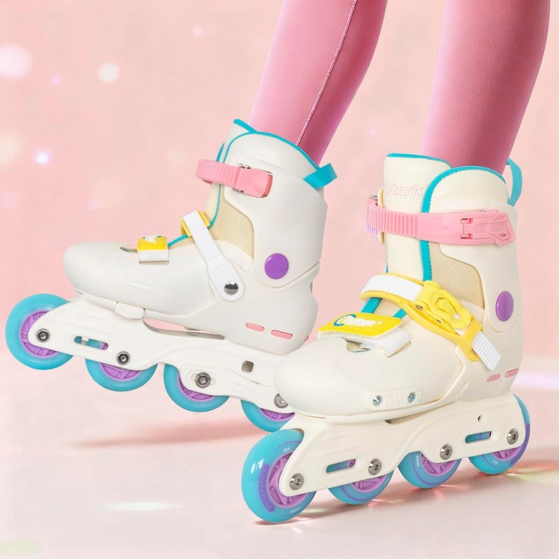 Nattork Adjustable Inline Skates for Kids and Teens - White - Image 4