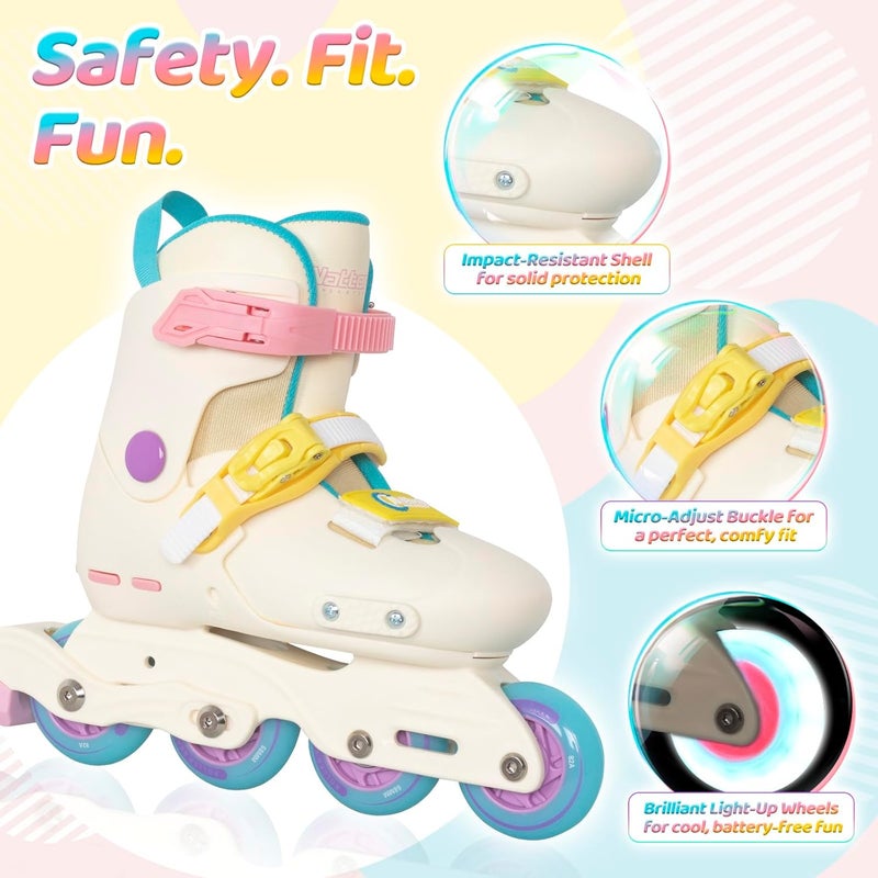Nattork Adjustable Inline Skates for Kids and Teens - White - Image 2