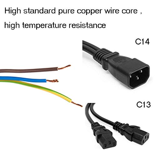 AuKvi UPS Server Y Splitter C14 to 2 x C13 Power Extension Cable - Image 2