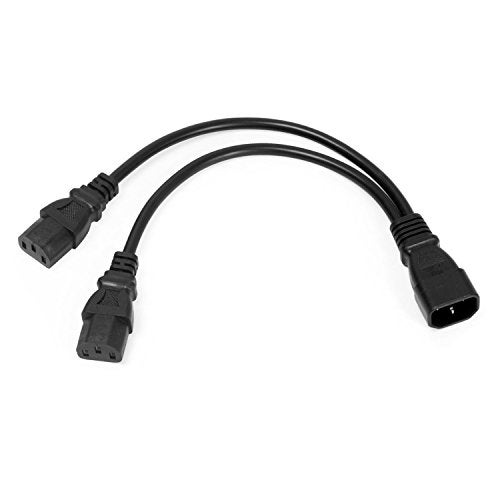 AuKvi UPS Server Y Splitter C14 to 2 x C13 Power Extension Cable - Image 1