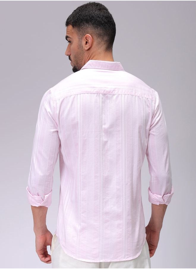The Indian Garage Co Men Slim Fit Striped Full Sleeves Cutaway Collar Resort Wear Shirt  - Image 2
