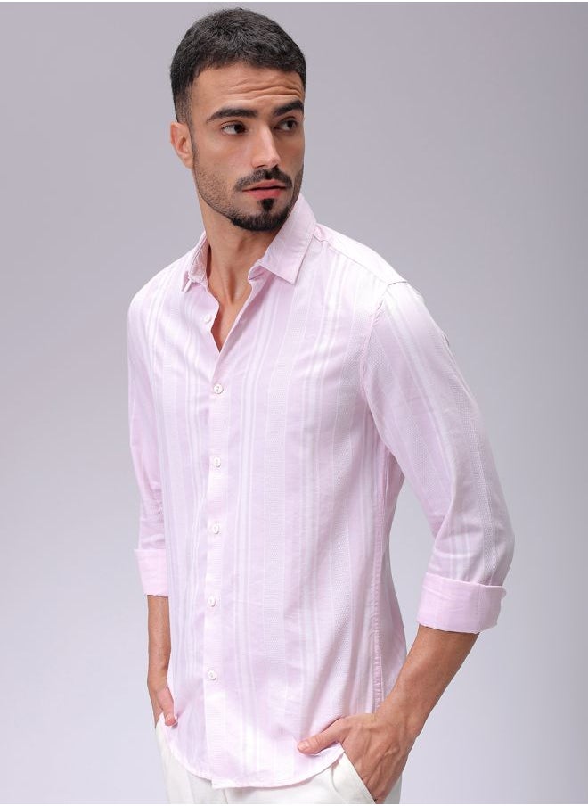 The Indian Garage Co Men Slim Fit Striped Full Sleeves Cutaway Collar Resort Wear Shirt  - Image 3