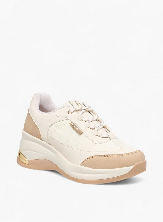 Women Panelled Sneakers with Lace-Up Closure