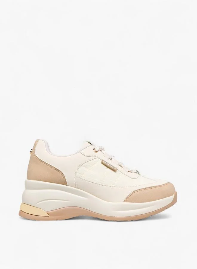 Women Panelled Sneakers with Lace-Up Closure