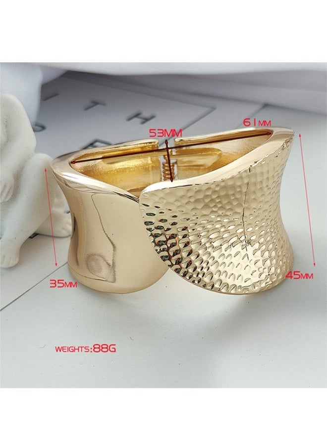 ILovhaprty - 1Pcs Bangles Bracelets for Women Chunky Polished-Finish Wrist Cuff Wrap Bangle Opening Wide-Grooved Statement Fashion Jewelry Bracelet for Women - Image 1