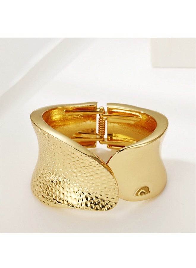 ILovhaprty - 1Pcs Bangles Bracelets for Women Chunky Polished-Finish Wrist Cuff Wrap Bangle Opening Wide-Grooved Statement Fashion Jewelry Bracelet for Women - Image 1