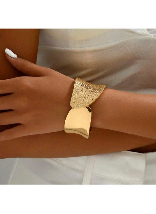 ILovhaprty - 1Pcs Bangles Bracelets for Women Chunky Polished-Finish Wrist Cuff Wrap Bangle Opening Wide-Grooved Statement Fashion Jewelry Bracelet for Women - Image 1