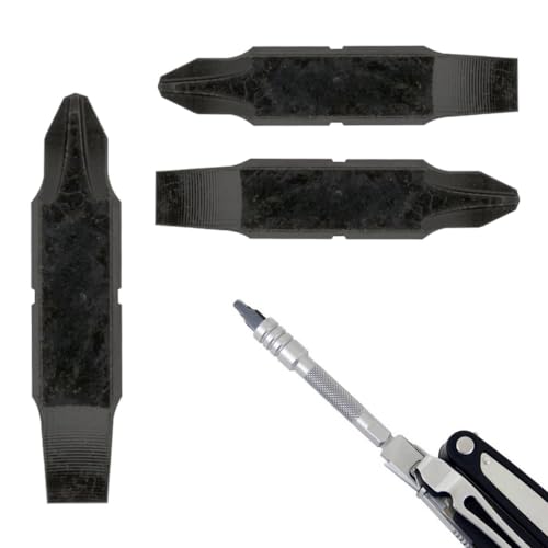 Samorillo [3 Pack] Replacement Two-Sided Screwdriver Bit For Leatherman Multi-Tool - #1-#2 Phillips Head + 3/16 Flat Head - Add Or Replace Your Multitool Screwdriver - Exact Fit For Most Leatherman Multi Tools - Image 1