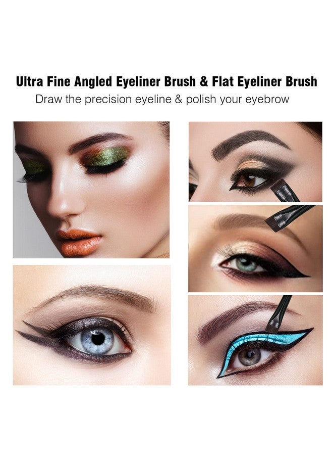 Banidy Eyeliner Brush Brow Tint Brushes Eyebrow Brushes Set Fine Angled Point Angled Slanted Tinting Brushes Ultra Thin Flat Makeup Brush Premium Eyebrow Brush Precision Gel Professional Soft Synthetic Hairs - Image 4