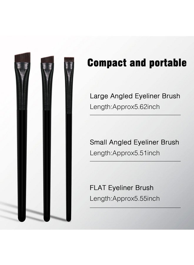Banidy Eyeliner Brush Brow Tint Brushes Eyebrow Brushes Set Fine Angled Point Angled Slanted Tinting Brushes Ultra Thin Flat Makeup Brush Premium Eyebrow Brush Precision Gel Professional Soft Synthetic Hairs - Image 3