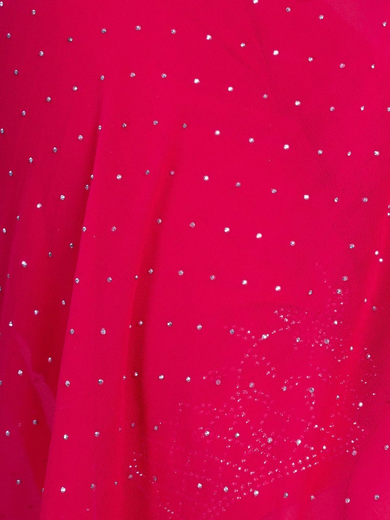 Satrani Women's Georgette Stone Work Saree with Unstitched Blouse Piece (4085S193N_Dark Pink2) - Image 5