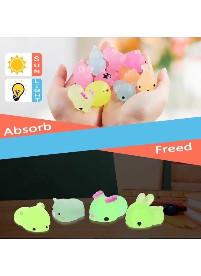 POKONBOY POKONBOY Mochi Squishy Toys Glow in The Dark for Party Favors  30 Pack Mini Kawaii Cute Animal Squishies Stress Relief Squishy Animals Mochi Cat Squishy with Gift Box  - Image 3
