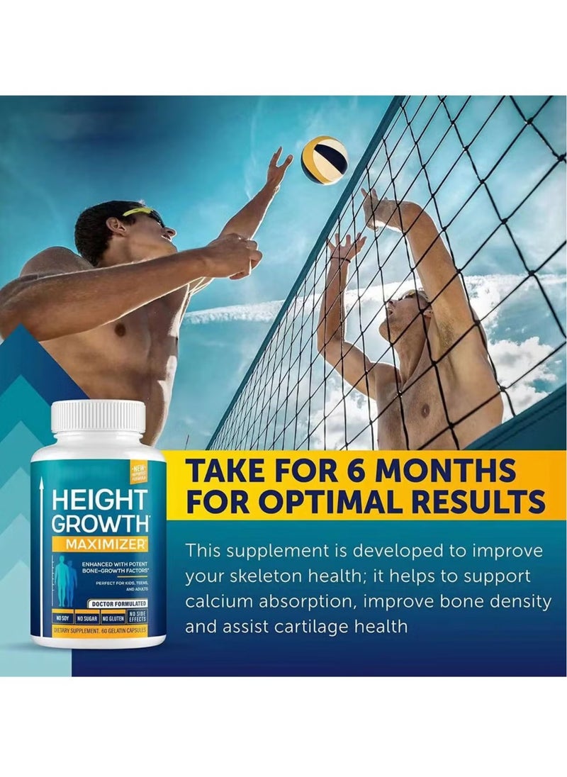 BIYODE - Growth Capsules to Grow Taller - Height Growth Maximizer With Calcium For Bone Strength - Made in USA - Natural Get Taller Supplement to Increase Bone Growth - Free of Growth Hormone - Image 1