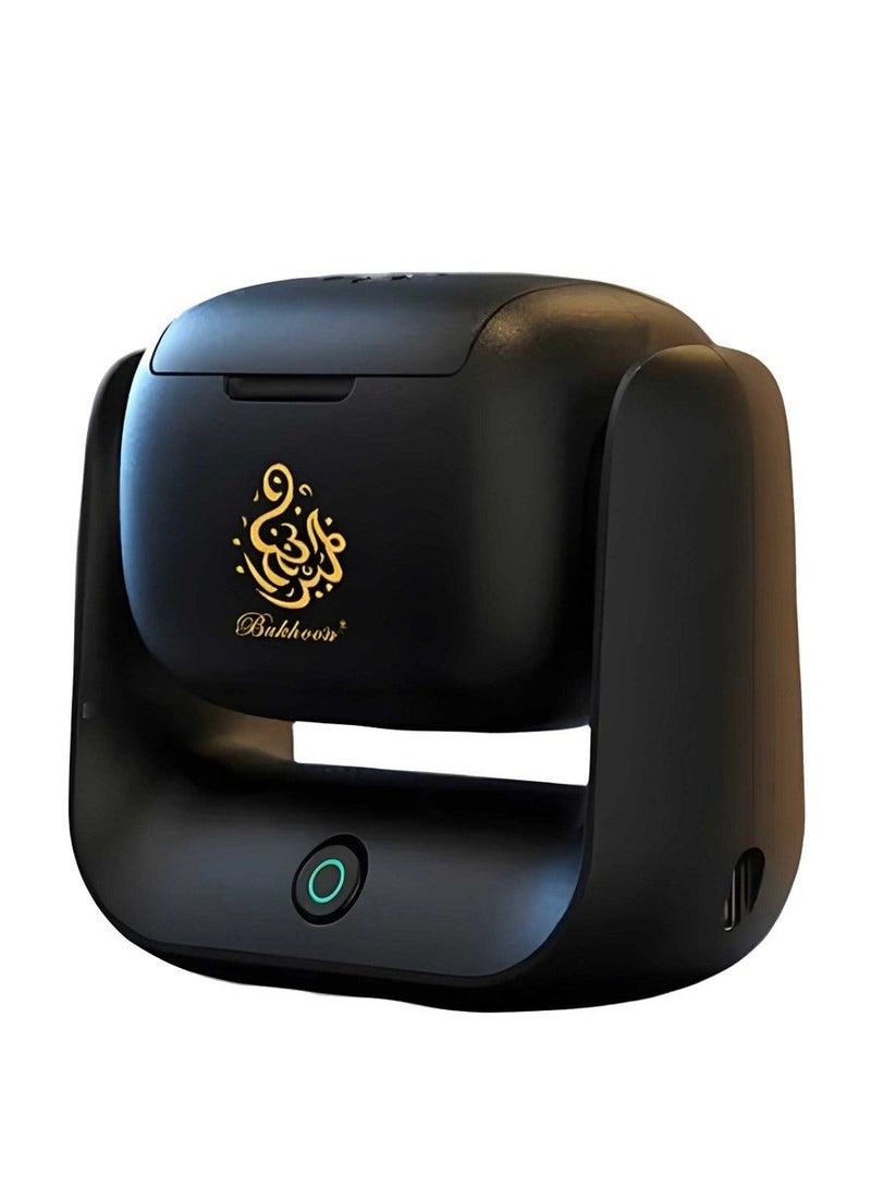 بخون مبخرة بخور دوارة حديثة، سعة بطارية 1500 مللي أمبير/ساعة، منفذ شحن من النوع C، درجة حرارة تسخين 700 درجة مئوية، حرق واحد لمدة دقيقتين، دوران 90 درجة، مؤشر LED - Image 1