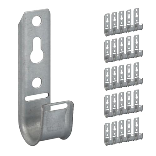 ICC 3/4-Inch Wall Mount J-Hook – 25-Pack, Cable Support Hooks Without Retainer Clips, Galvanized Steel with Zinc Finish – for Structured Cabling and Cable Management - Image 1