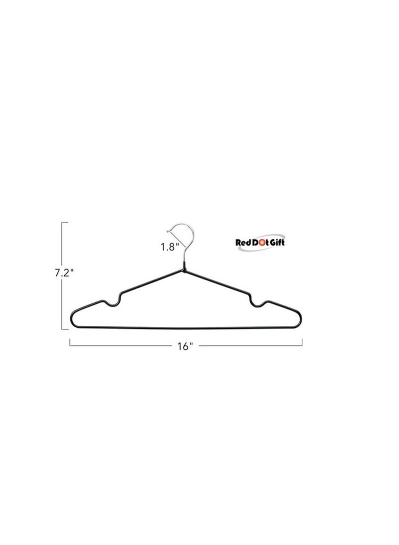 Red Dot Gift Red Dot Gift Metal Hangers Shirt Hangers Wire Hangers 40cm Strong Anti-Slip Hangers Space Saving Rubber Coated Hangers Heavy Duty Hangers (Black, 100) - Image 5