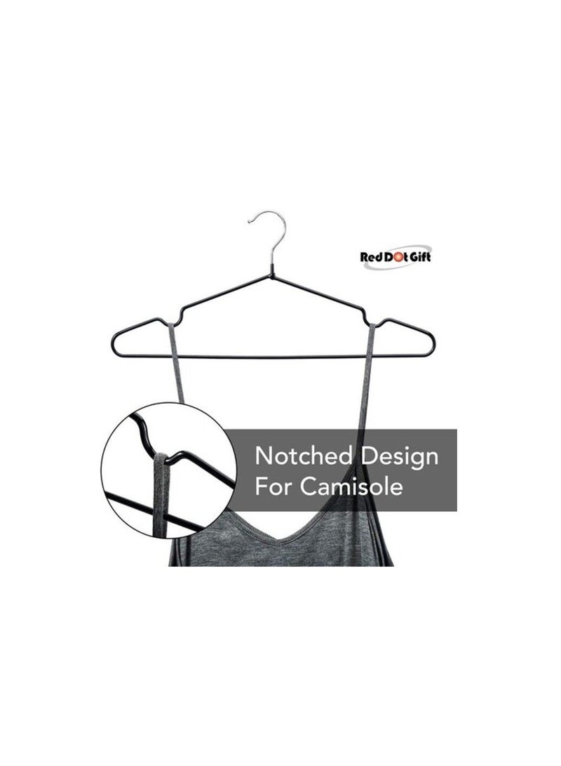 Red Dot Gift Red Dot Gift Metal Hangers Shirt Hangers Wire Hangers 40cm Strong Anti-Slip Hangers Space Saving Rubber Coated Hangers Heavy Duty Hangers (Black, 100) - Image 2