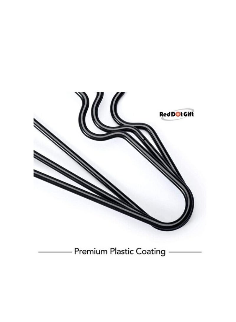 Red Dot Gift Red Dot Gift Metal Hangers Shirt Hangers Wire Hangers 40cm Strong Anti-Slip Hangers Space Saving Rubber Coated Hangers Heavy Duty Hangers (Black, 100) - Image 3