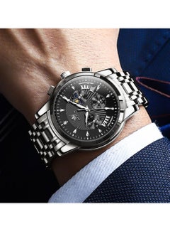 OLEVS Watches for Men Stainless Steel Quartz Water Resistant Watch 41mm 2892  - Image 4