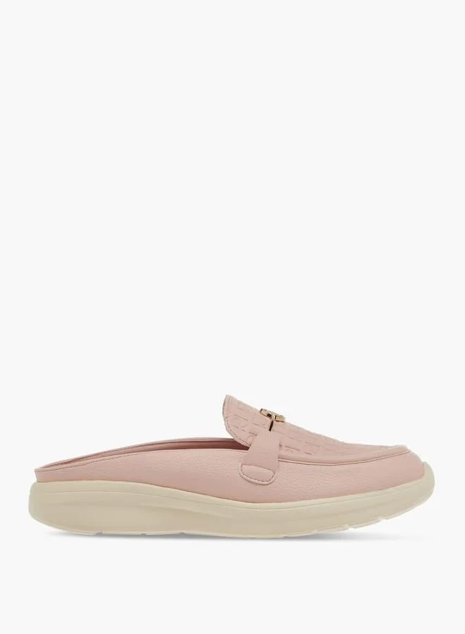 Paprika Women Monogram Embossed Slip-On Mules