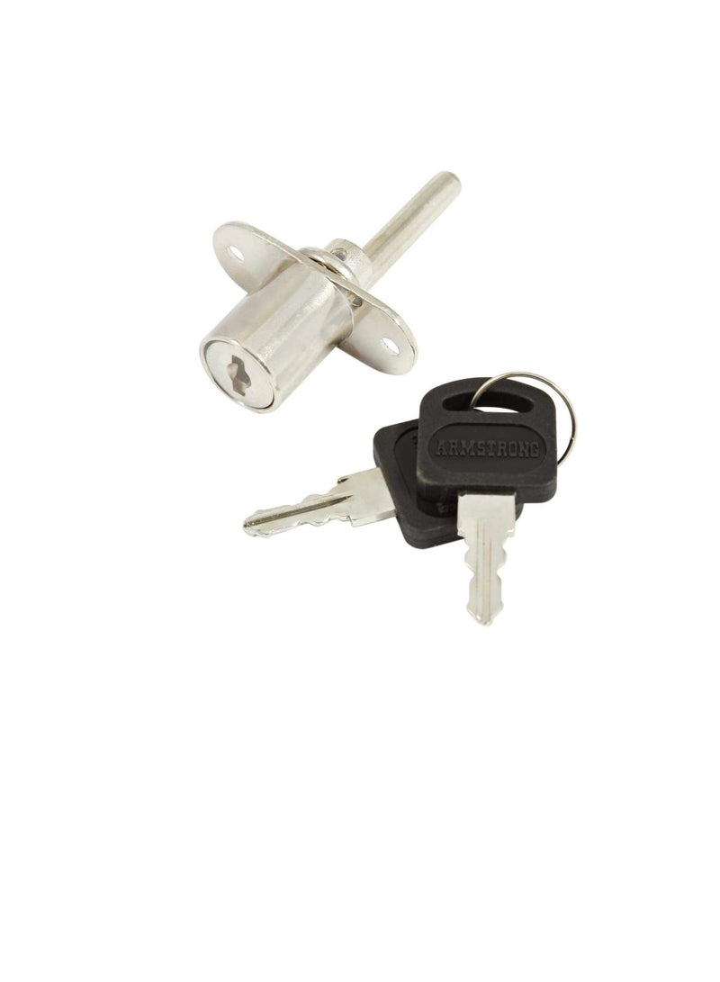 Armstrong Frontal Center Lock and Fitting - Chrome | Silver | Steel | 2 keys with fittings - Image 2