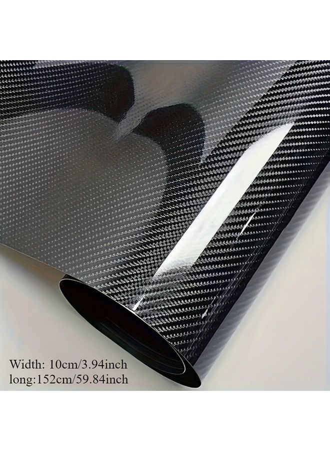 6D Glossy Black Carbon Fiber Vinyl Wrap 7 87x59 84 Inch Self Adhesive For Car Motorcycle Boat - Image 2