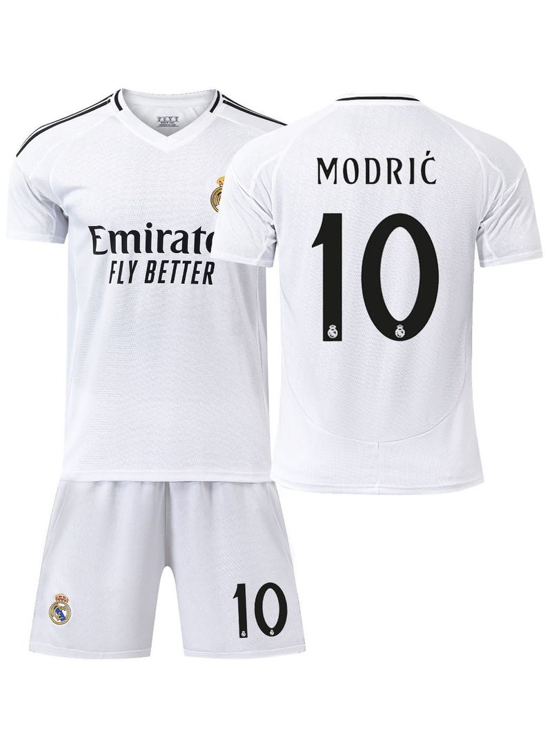 New Season 2-Piece Children's Football Jersey Set, Real Madrid Home Jersey #10, Shorts Set, Unisex, Children's And Youth Sizes, Football Jersey Gift Set