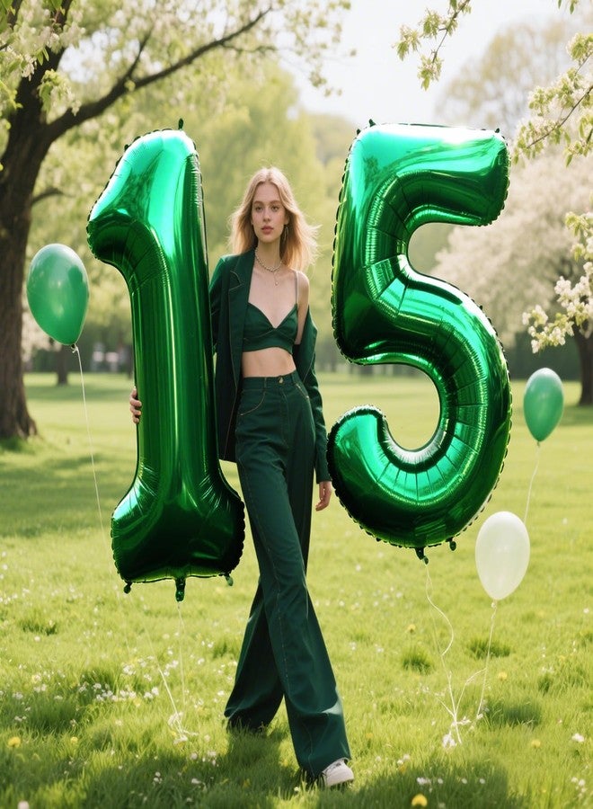 Kelfuoya 40 Inch Balloon 5 Number Balloons,Giant Number 5 Balloons Foil Mylar Helium Green Number Balloons for 15th 25th 35th 50th Birthday Party Supplies Anniversary Event Celebration Decorations - Image 5