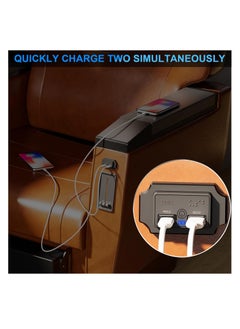 KASTWAVE 4PCS 12V RV USB Outlet with Touch Switch & Braille, USB Outlet Panel Wall Mount, 48W Dual PD3.0 Type-C & Quick Charge QC3.0 USB-A Port Panel Mount, Car USB Socket Charger Adapter for RV Marine Boat  - Image 4