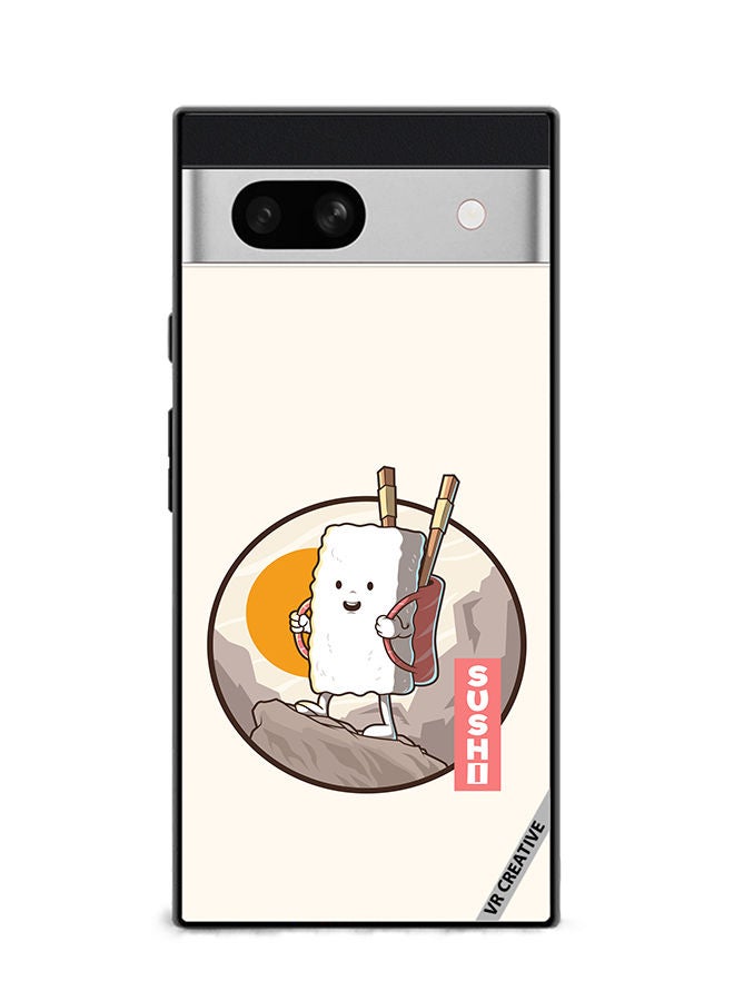 VR CREATIVE Protective Case Cover For Google Pixel 7a Travel Sushi Design Multicolour - Image 1