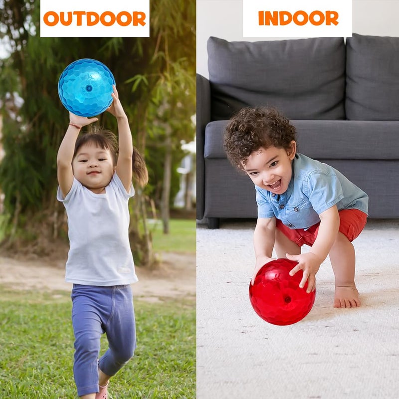 Wembley Plastic Light Ball For Kids Play Led Soft Bouncing Flashing Lightning Baby Ball Glow In The Dark Toys For Kids - 6" Inch Pk Of 1, Handball - Image 5