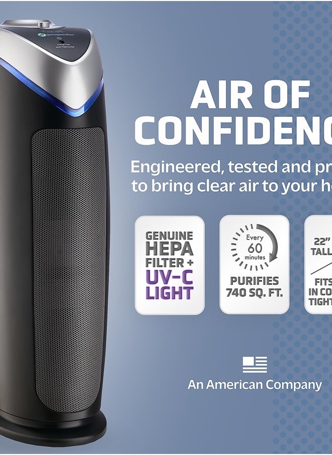 GermGuardian - HEPA Air Purifier for Home, Large Room Air Purifiers with HEPA Filters, Removes 99.97% Pollutants, UV C, AC4825E, Gray - Image 1