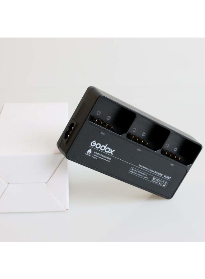 Godox VC26T Triple Battery Charger Kit for Godox V1 V1 Pro Flash Speedlite VB26 VB26A VB26B VB30 Lithium Battery Pack - Image 2
