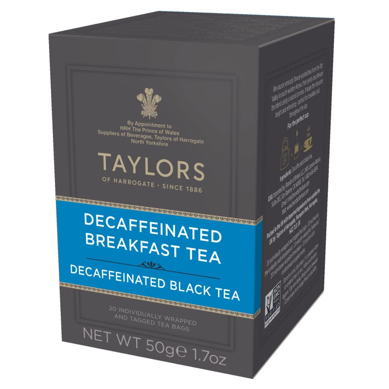 Taylors of Harrogate Decaffeinated Breakfast, Teabags, 20 Count (Pack of 1) - Image 1