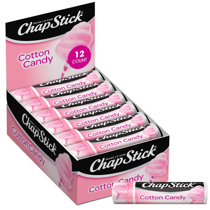 ChapStick Lip Moisturizer Cotton Candy 12Pack  Limited Edition Bulk Lip Balm Fun  Yummy 015 Oz Ea