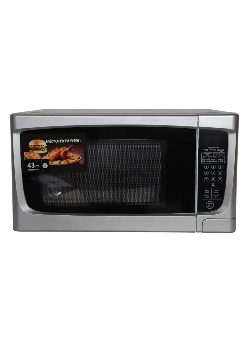 GENERAL CLASS Digital Microwave Oven – 43 Liters –1000 W – LED Display – Multiple Power Levels – Silver – GEN-43DS  - Image 1