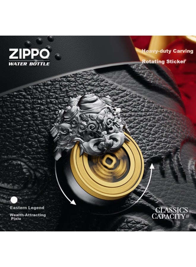 Zippo كوب زيبو فنج شوي بيكسيو المعزول كوب قهوة محمول عالي القيمة للرجال كوب ماء من الفولاذ المقاوم للصدأ كوب للزوجين - Image 3
