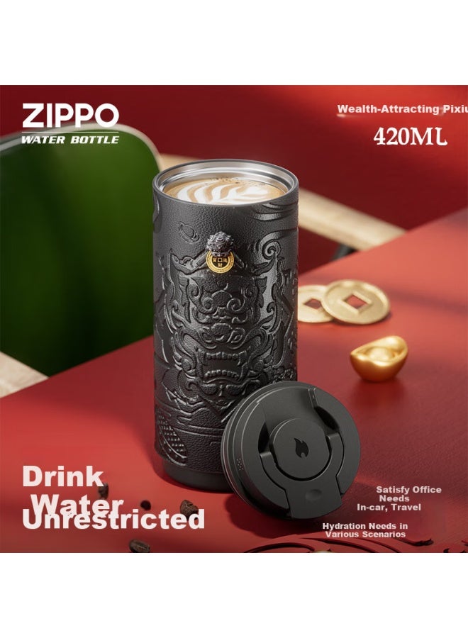 Zippo كوب زيبو فنج شوي بيكسيو المعزول كوب قهوة محمول عالي القيمة للرجال كوب ماء من الفولاذ المقاوم للصدأ كوب للزوجين - Image 1