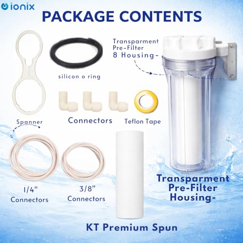 IONIX Transparent pre Filter for ro Water Purifier, Full Transparent See Thru Pre Filter housing Kit & Combo for All RO/UV/UF Water purifiers - Image 4