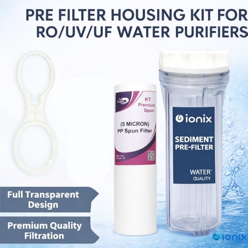 IONIX Transparent pre Filter for ro Water Purifier, Full Transparent See Thru Pre Filter housing Kit & Combo for All RO/UV/UF Water purifiers - Image 5