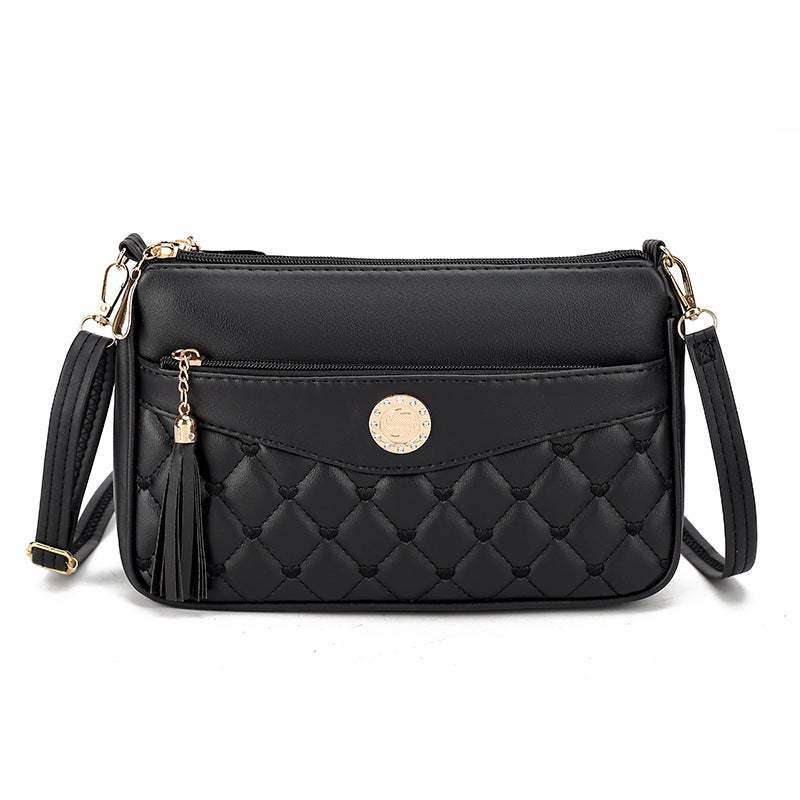 Summer Fringe Crossbody Ladies Shoulder Bag Black 