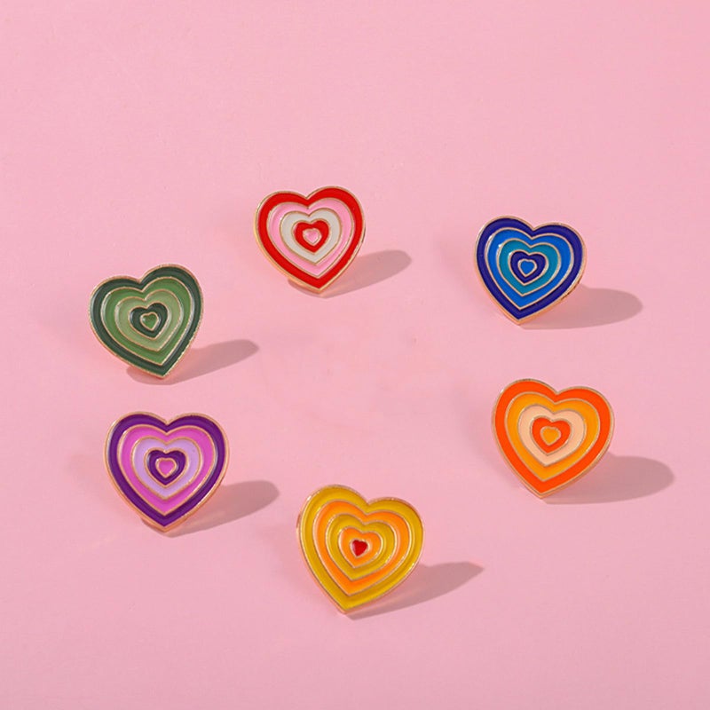 DD-life 12 Pcs Rainbow Color Heart Enamel Pins Cute Rainbow Gradient Heart Shape Brooch Fashion Shiny Brooch for Any Special Occasions - Image 4
