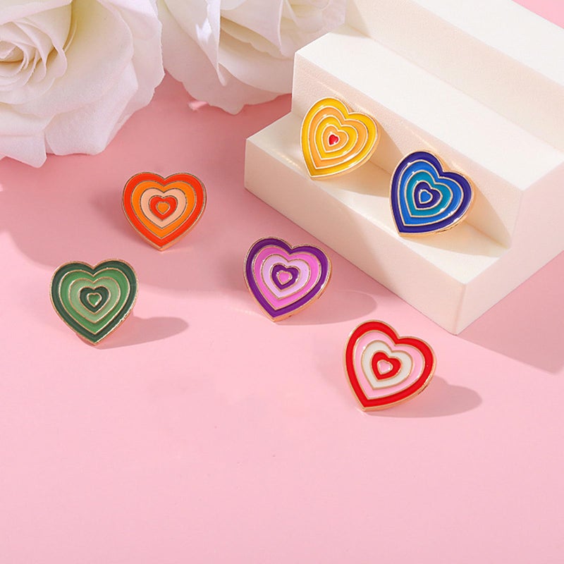 DD-life 12 Pcs Rainbow Color Heart Enamel Pins Cute Rainbow Gradient Heart Shape Brooch Fashion Shiny Brooch for Any Special Occasions - Image 3