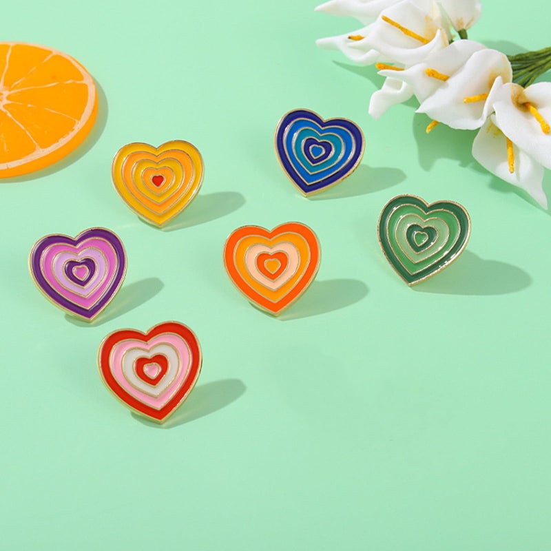 DD-life 12 Pcs Rainbow Color Heart Enamel Pins Cute Rainbow Gradient Heart Shape Brooch Fashion Shiny Brooch for Any Special Occasions - Image 5