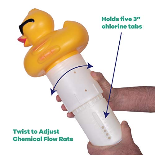 GAME 4002 Derby Duck, 3 Inch Chlorine, Five Tablet Capacity Above-or Inground Pool Use, Adjustable Dispensing Rate - Image 4